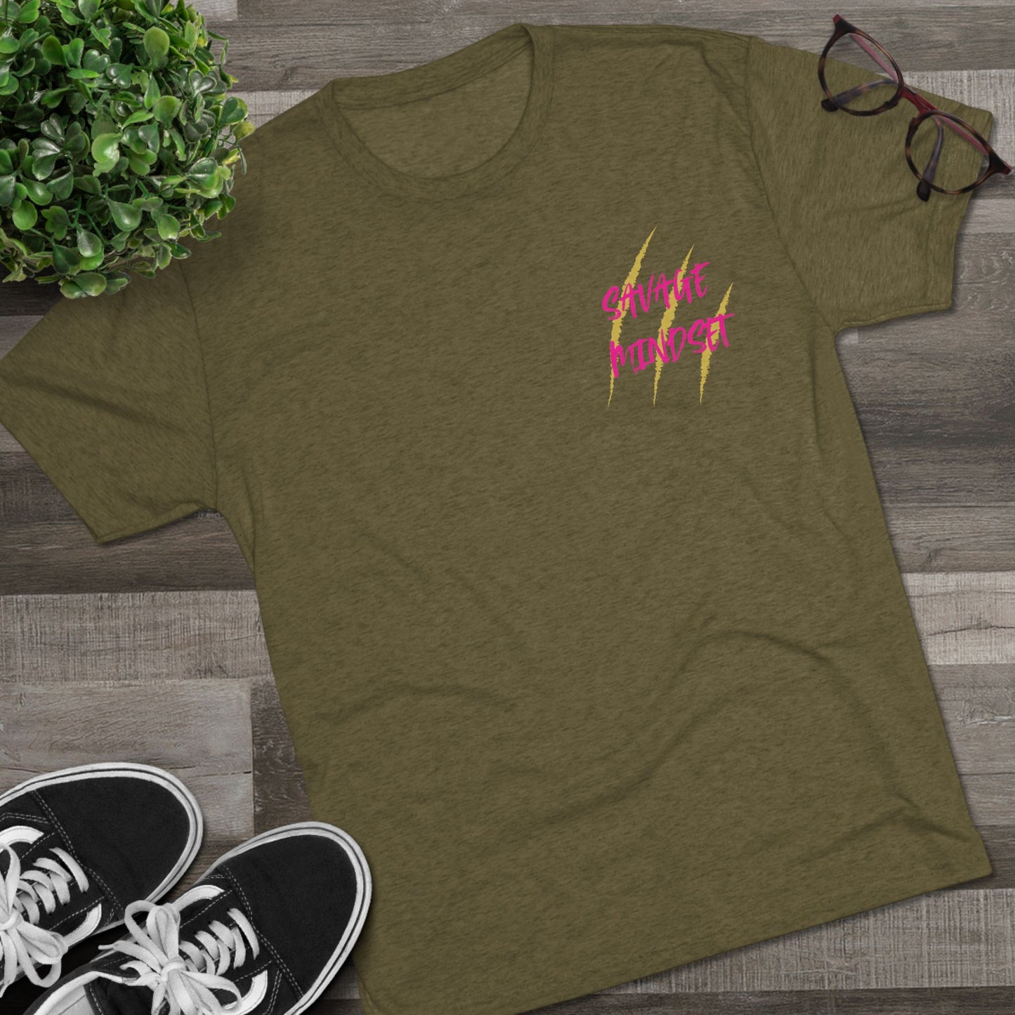 Ladies: "Savage Mindset" Tri-Blend Crew Tee