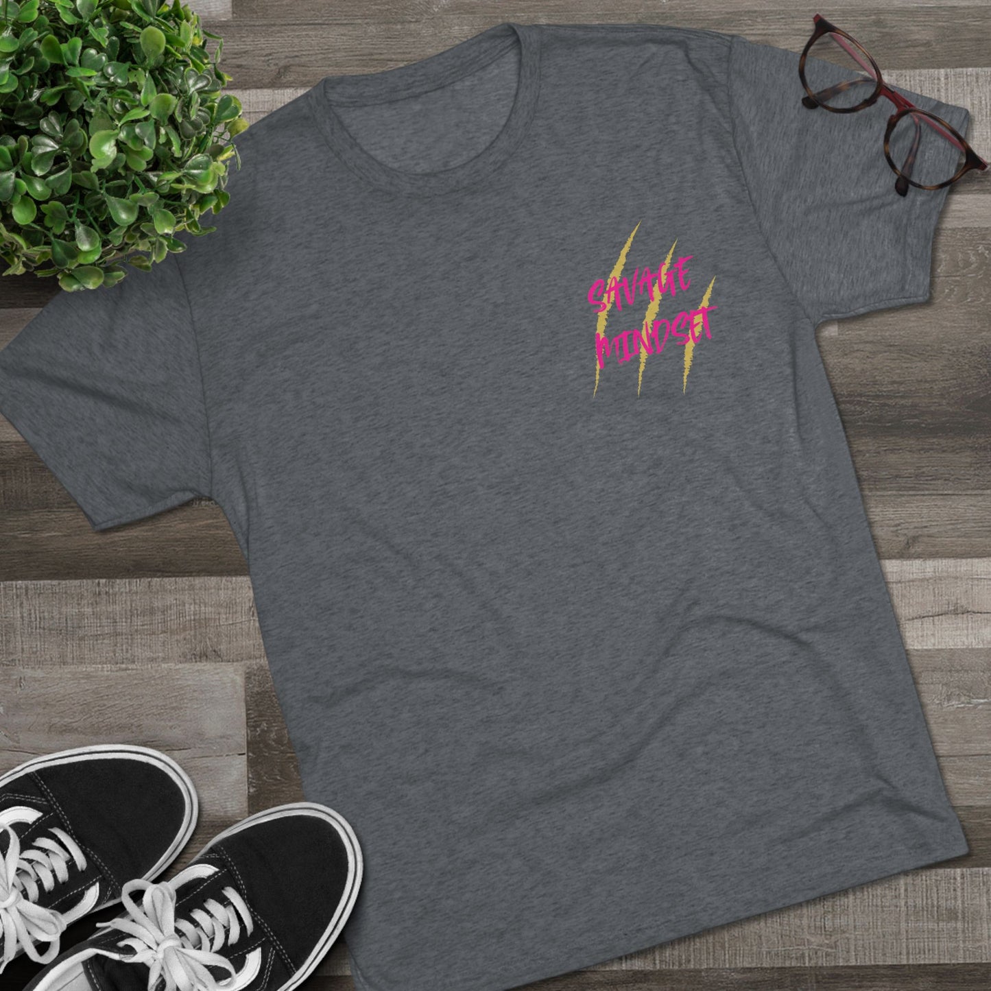Ladies: "Savage Mindset" Tri-Blend Crew Tee